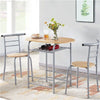 Compact Dining Room Set, 3 Piece Kitchen Breakfast Bar Table with Storage Shelf