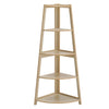 Corner Ladder Shelf 5 Tier Wooden Fan-Shaped Display Stand Storage Rack Bookcase