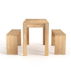 Modern Dining Table Set Table & 2 Benches Seats Compact Kitchen Restaurant
