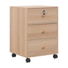 Bedside Cabinet on Casters 40 cm File Storage Cabinet with 3 Drawers under Desk