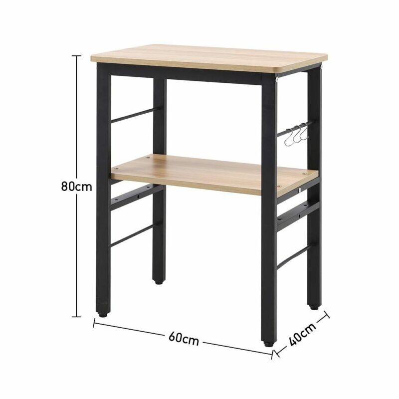 Kitchen Organizer Cutlery Storage Shelf Microwave Oven Holder Rack Metal Wood UK