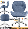 Fabric Cushioned Computer PC Desk Office 360° Swivel Chair Chrome Legs Adjustabl