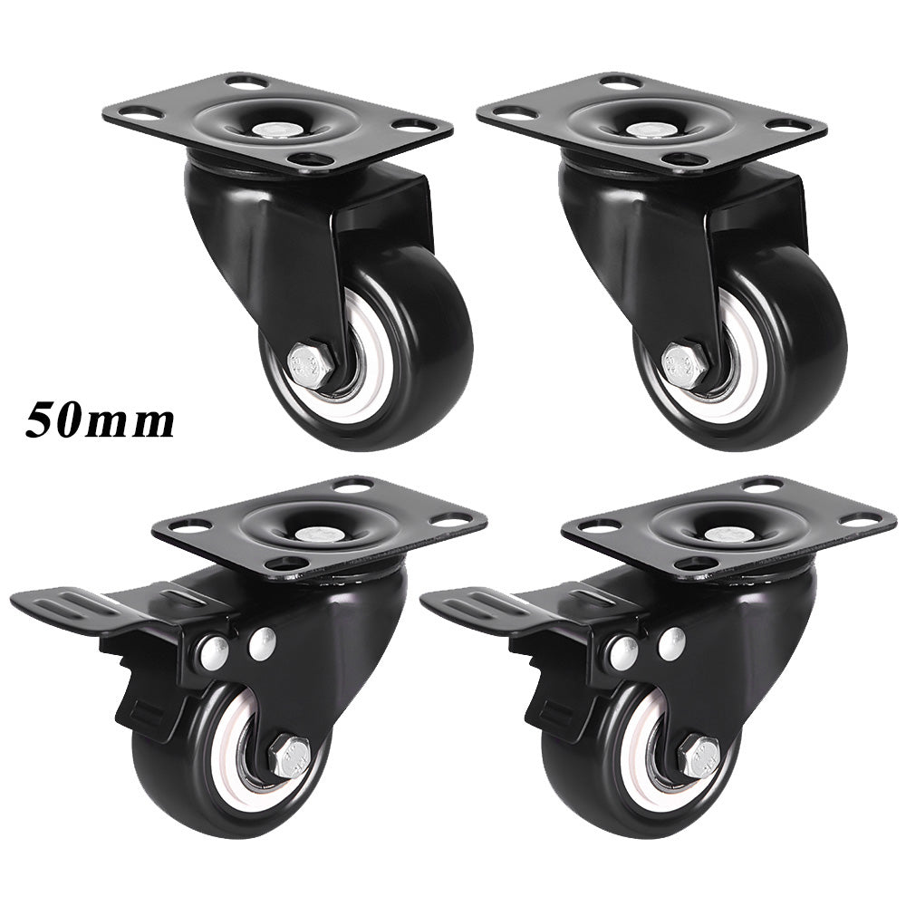 4 x Heavy Duty Ø 50 75mm Swivel Castor Wheel Trolley Furniture Caster 200-360kg