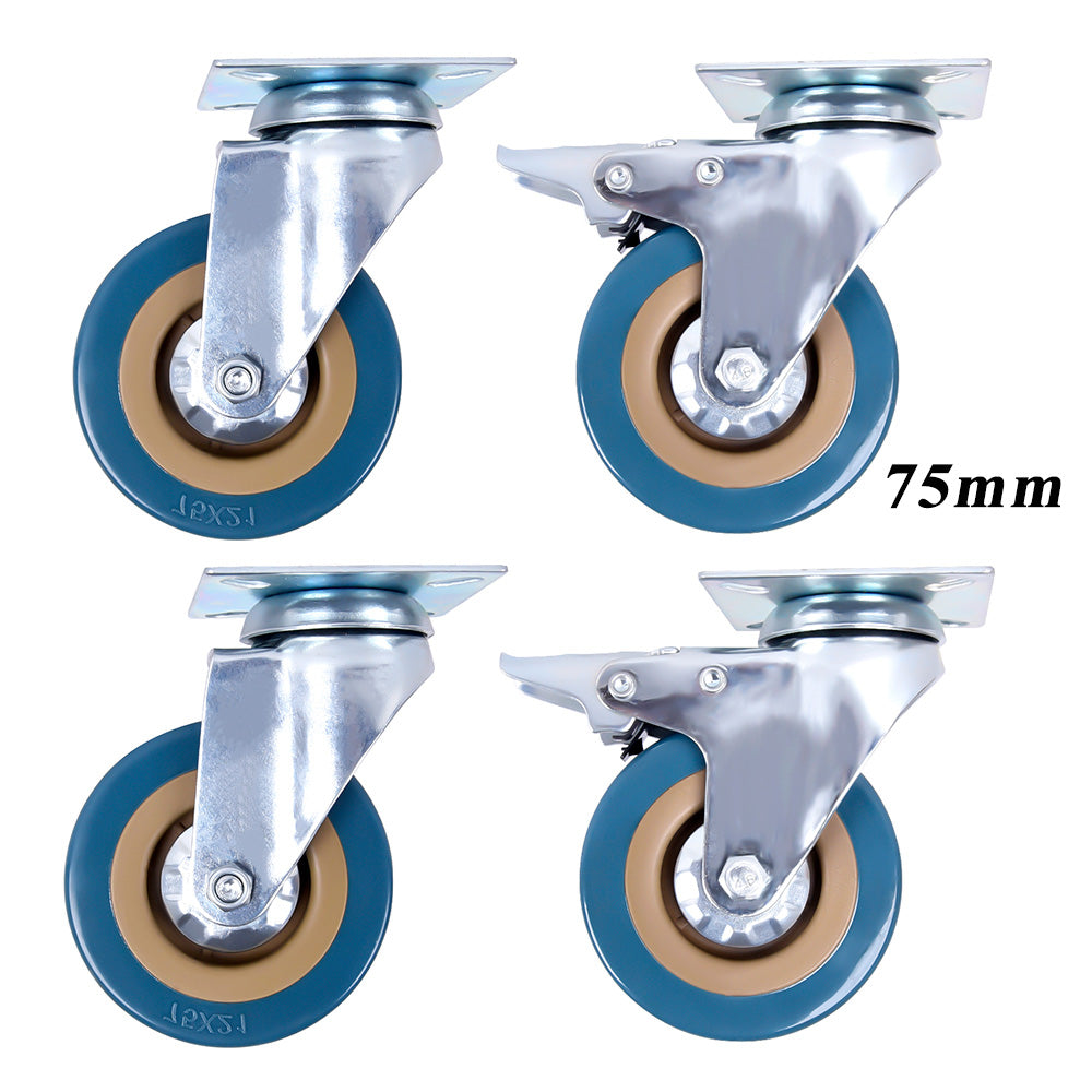 4 x Heavy Duty Ø 50 75mm Swivel Castor Wheel Trolley Furniture Caster 200-360kg