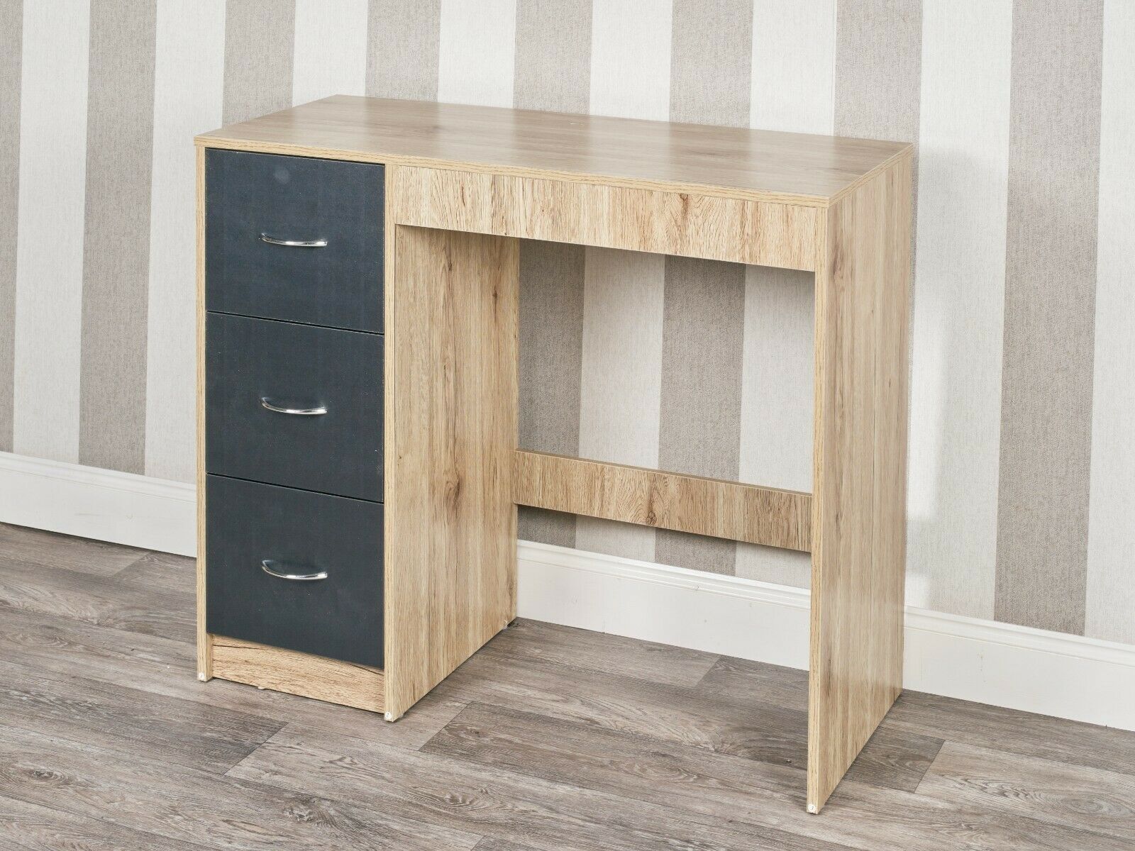 3 Drawer Wooden Bedroom Dressing Computer Work Table Desk Jewellery Office Unit