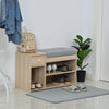 Shoe Storage Bench w/ Drawer 3 Compartments Cushion Home Boots Multifunction