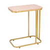 C-Shaped Sofa Side Table Golden Metal Frame End Coffee/Snack Table Living Room