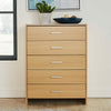 Chest of Drawers White Bedroom Furniture 5 Drawer Silver Handles Metal Runners