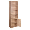 6 Tier Bookcase With 2 Door Cupboard Cabinet Storage Shelving Display Wood Shelf