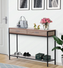 Industrial Console Table Vintage Narrow Furniture Slim Hallway Metal Sideboard