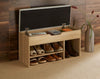 Malmo Large Wooden 2 Tier Shoe Storage Cabinet Shelf Rack Stand Grey Oak White