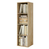 4 Tiers Cube Bookcase White Bookshelf Small Slim Living Room Storage Unit