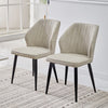 Set of 2 Dining Chairs Faux Leather Padded Metal Legs Easy Care Restaurant Chair