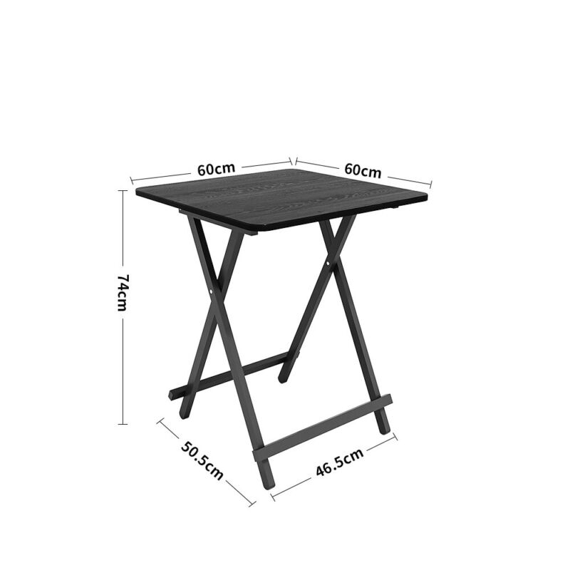 Folding Side Dining Table 2/4/6 Chairs Foldable Design Wood Grain Dinette Stools
