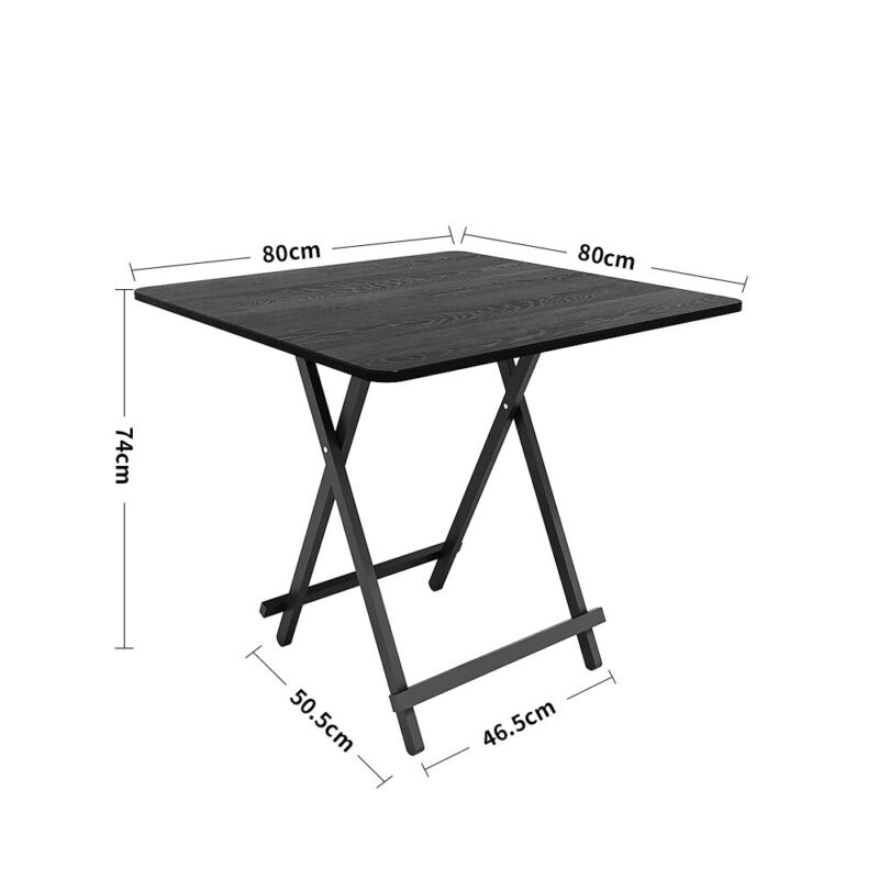 Folding Side Dining Table 2/4/6 Chairs Foldable Design Wood Grain Dinette Stools