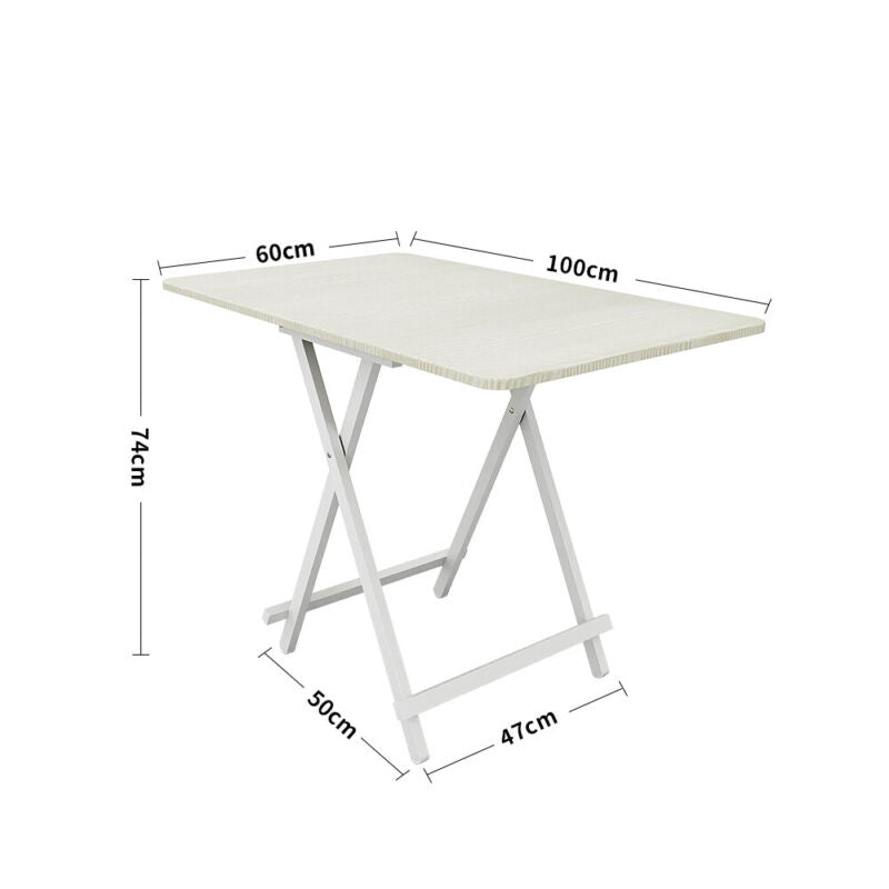 Folding Side Dining Table 2/4/6 Chairs Foldable Design Wood Grain Dinette Stools