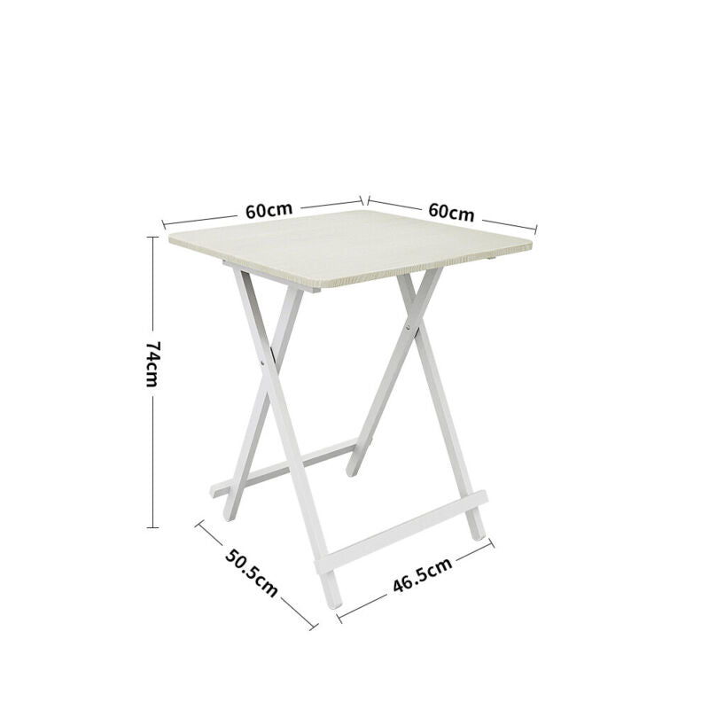 Folding Side Dining Table 2/4/6 Chairs Foldable Design Wood Grain Dinette Stools