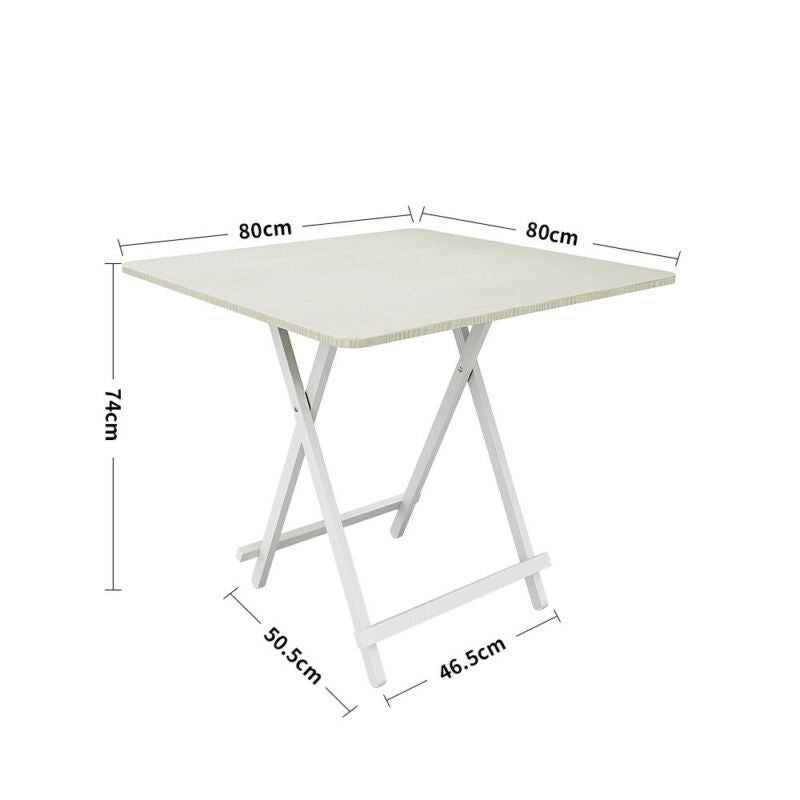 Folding Side Dining Table 2/4/6 Chairs Foldable Design Wood Grain Dinette Stools