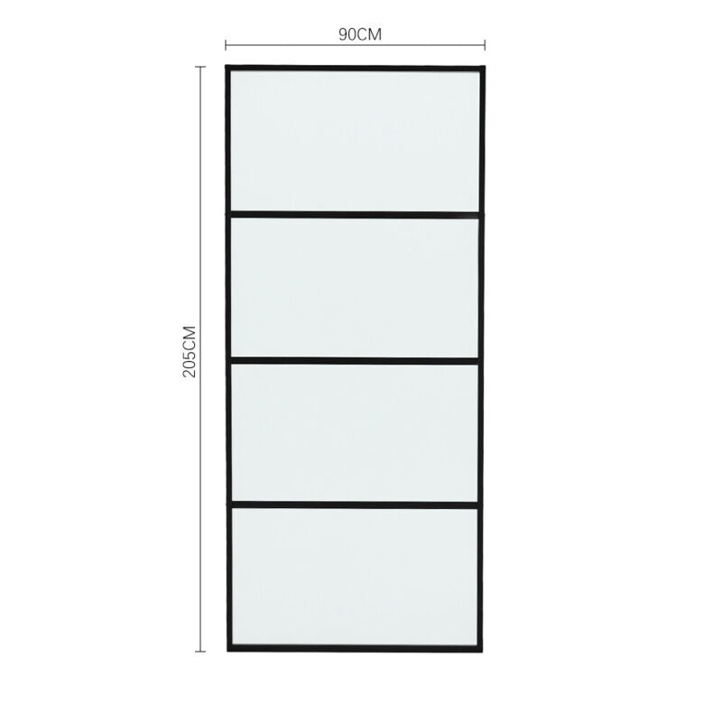 Modern 6ft Sliding Door Track Barn Door Hardware Set Kit Single Door Black