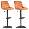 2x Breakfast Bar Stools Velvet Swivel Gas Lift Chairs Kitchen Pub Cafe Barstools