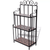 3 Tier Garden Plant Stand Plant Holder Display Shelf Terracotta Mosaic Pattern
