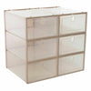 6 Stackable Plastic Shoe Boxes Drawer Storage Cabinet Nonslip Organiser Foldable