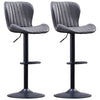 2x Bar Stools Kitchen Breakfast Chairs Gas Lift Swivel Faux Leather Velvet Chair