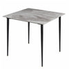 Industrial Square Marble Dining Table Kitchen Eating Table & Black Legs 4 Seater