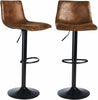 2X PU Leather Bar Stools Adjustable Height Chair Kitchen Stool Swivel Barstool