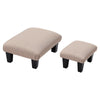 Indoor Foot Rest Stool Padded Footstool Pouffe Rest Seat Chair with Wooden Legs