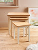 Nest of 3 Tables Nesting Coffee Side Table Wooden White Pine Space Saving Table