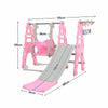 4 in 1 Kids Climbing Frame Swing Slide Sets Garden Play Set with Basketball Hoop