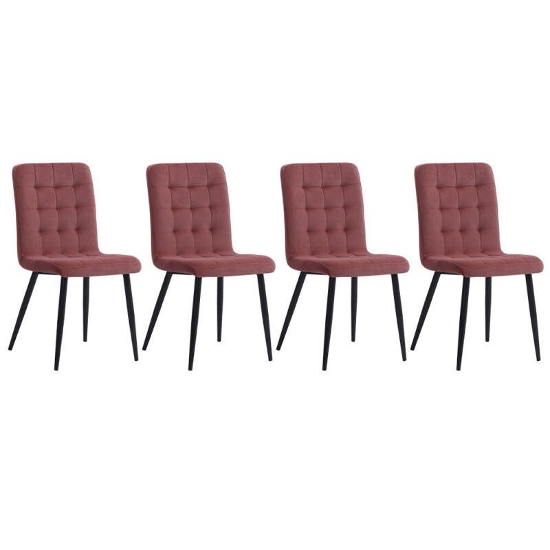Upholstered High Back Dining Chairs 4pcs/set Office Chair Metal Legs Living Room