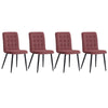 Upholstered High Back Dining Chairs 4pcs/set Office Chair Metal Legs Living Room
