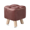 Luxury Padded Wooden Footstool Ottoman Square/Round Pouffe Stool Wood 4 Legs UK