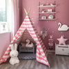 New 65" Large Canvas Kids Teepee Tent Indian Wigwam Child Play House Gift