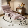 Relax Rocking Chair Adjustable Armchair w/Footstool, Reclining Chair w/Storage