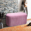 Oval Ottoman Stool Bench Storage Box Pouffe Seat Blanket Bedding Toy Chest Chair