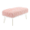 Modern Fluffy Bench Pouffe Stool 2 Seater Bench Bedroom Living Room Hairpin Legs