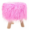 LUXURY WOODEN FOOTSTOOL OTTOMAN POUFFE STOOL FOOT REST PADDED SEAT BEDROOM ROUND