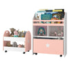 Children Bookcase set of 2 Toy Storage Unit with Wheels Book Organizer Removable