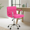 Cushioned Computer Office Desk Chair Chrome Legs Lift Swivel Small Adjustable