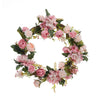 Large LED Artificial Hydrangea Rose Wreath Door Floral Garland Home Flower Decor
