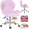 Fabric Cushioned Computer PC Desk Office 360° Swivel Chair Chrome Legs Adjustabl