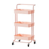 3 Tier Slim Kitchen Storage Trolley Cart Rack Tray Shelf Rolling Wheel W/ Handle