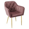 Velvet Dining Chair Armchair Padded Seat Gold Metal Legs Kitchen Home Restaurant