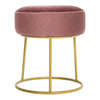 Round Vanity Bedroom Velvet Dressing Table Chair Stool Pouffe Metal Golden Leg