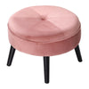 Chesterfield Footstool Ottoman Round Dressing Table Black Disassembly Legs