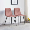 Set of 2 Velvet Dining Chairs Soft Padded Seat Metal Legs Modern Office Kitchen
