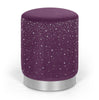Velvet Plush Gem Studded Sparkle Dressing Table Stool Footstool Chrome Band